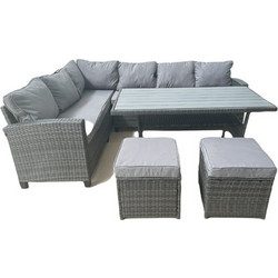 Homeplus Sifnos Σετ Τραπεζαρία Κήπου Rattan 4τμχ Γκρι 01.02.1007