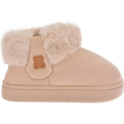 Jomix Γυναικεία Μποτάκια Suede Nude με Γούνα MD9699