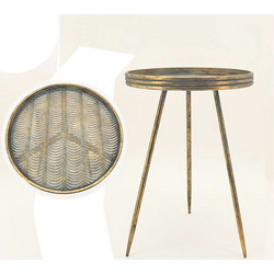 Zaros Βοηθητικό Τραπεζάκι Σαλονιού Μεταλλικό Φ40xΥ57cm EP464