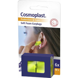 Cosmoplast Ωτοασπίδες Αφρού 6τμχ Κίτρινες