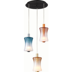 Sunlight Κρεμαστό Φωτιστικό Οροφής Τρίφωτο LED Μαύρο Paul-3R