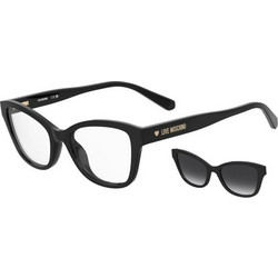 Love Moschino MOL657/C/TN 807 Γυναικείος Σκελετός Γυαλιών Οράσεως με Clip-On Κοκάλινος Μαύρος
