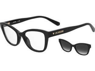 Love Moschino MOL657/C/TN 807 Γυναικείος Σκελετός Γυαλιών Οράσεως με Clip-On Κοκάλινος Μαύρος