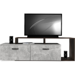 PoliHome Έπιπλο Τηλεόρασης Μοριοσανίδα Γκρι Μ170xΠ40xΥ53cm Mariposa 162770929