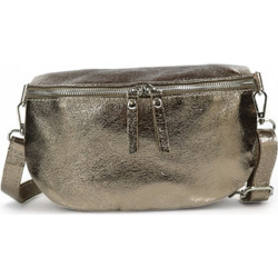 Passaggio Leather Γυναικεία Τσάντα Χιαστί Δερμάτινη Μπρονζέ με Στενό Λουρί 5937-KR-18