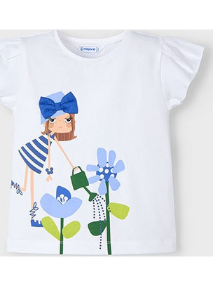 Mayoral Παιδικό T-Shirt Κοντομάνικο Λευκό Μπλε 25-03015-037