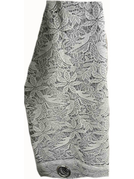 For Home Κουρτίνα Παραθύρου Floral με Τρουκς & Δαντέλα 270x270 Γκρι