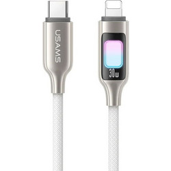 Usams SJ749 Braided USB-C to Lightning Cable 30W 1.2m White SJ749USB02