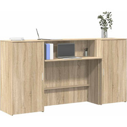 vidaXL Γραφείο Reception Ξύλινο με Βιβλιοθήκη 200x50x103.5cm 3324216