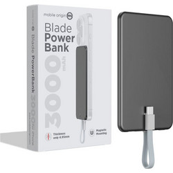 Mobile Origin Blade Wireless Magsafe Power Bank 3000mAh με Θύρα USB-C Grey