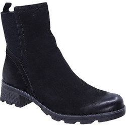 Caprice Γυναικεία Μποτάκια Biker Suede Μαύρα με Χοντρό Χαμηλό Τακούνι 9-25227-41-008