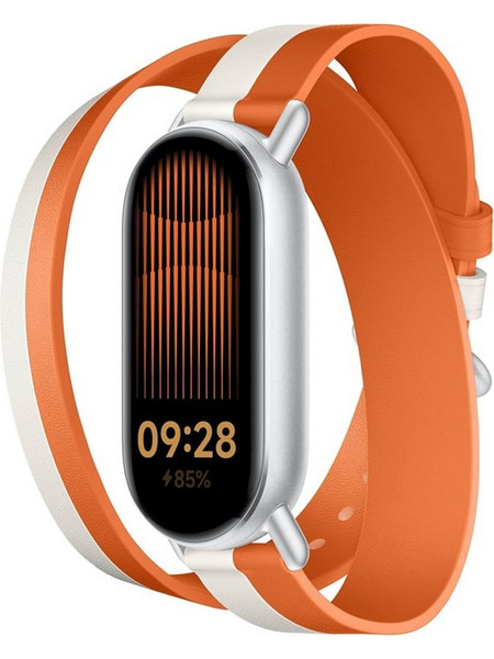 Xiaomi Dual-Tone Λουράκι Δερμάτινο White / Orange (Xiaomi Smart Band 9)