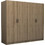 Megapap Τετράφυλλη Ντουλάπα Ρούχων Victoria Καρυδί 200x60x181cm GP100-0085,3