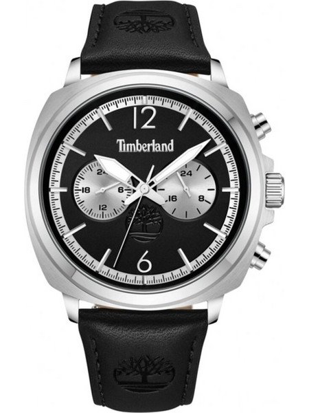 Timberland Ανδρικό Ρολόι Χρονογράφος με Μαύρο Δερμάτινο Λουράκι TDWGF0028202