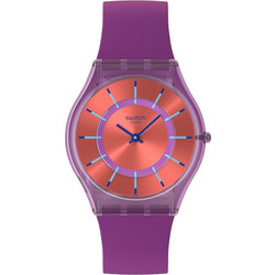 Swatch Ανδρικό Ρολόι με Μωβ Καουτσούκ Λουράκι SS08V108