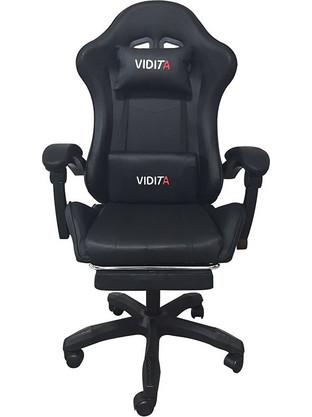 Zita Plus Καρέκλα Gaming Δερματίνης με Ρυθμιζόμενα Μπράτσα και Υποπόδιο Μαύρη 010293