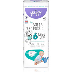 Bella Happy Soft & Delicate Πάνες No6 15kg+ 48τμχ
