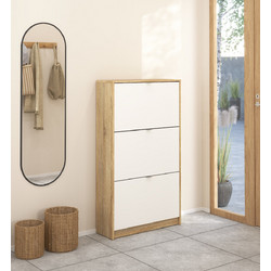 InsideHome Παπουτσοθήκη Ξύλινη Λευκή M70.3xΠ24xY123.6cm 0171.TV65