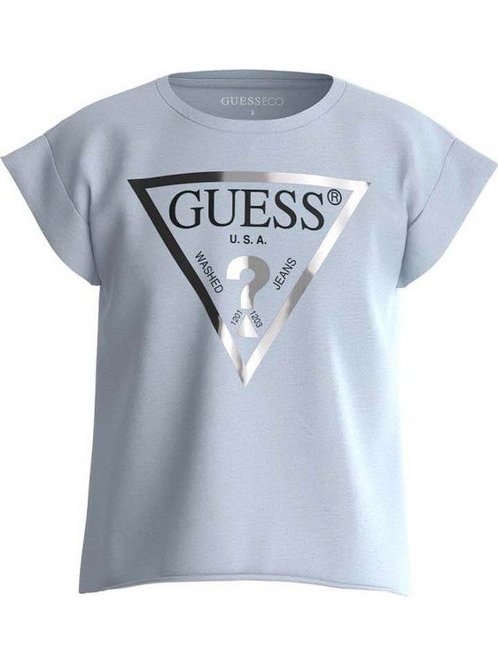 Guess Παιδικό T-Shirt Κοντομάνικο Λευκό Ασημί J81I15J131-A730