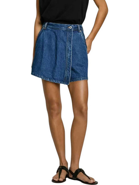 Pepe Jeans Μίνι Φούστα Τζιν Ψηλόμεση Σορτς Μπλε PL801187ID3-000