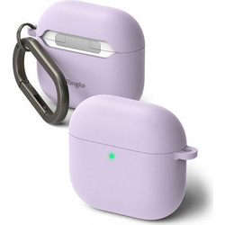 Ringke Θήκη Σιλικόνης με Γάντζο για Apple AirPods 4 Λιλά