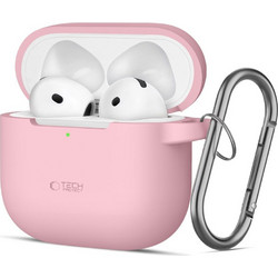 Tech-Protect Hook Θήκη Σιλικόνης με Γάντζο για Apple AirPods 4 Ροζ