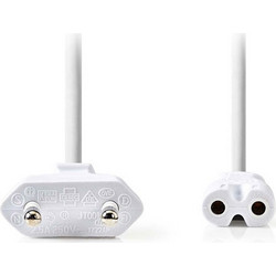 Nedis PCGP11040WT20 Καλώδιο Τροφοδοσίας Euro to IEC C7 2m