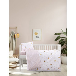 Kocoon Σετ Βρεφικά Σεντόνια Κούνιας Βαμβακερά με Λάστιχο 70x130+15 Love Bee Love 3τμχ