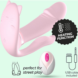 Crushious Fritz Stimulator Pastel Διπλός Δονητής για Ζευγάρια με Τηλεχειριστήριο Ροζ