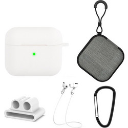 Sonique Soft Touch Σετ Θήκη Σιλικόνης με Γάντζο για Apple AirPods 3 Λευκή