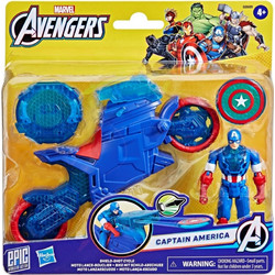 Hasbro Marvel Avengers Epic World Of Action Captain America Shield-Shot Cycle Φιγούρα Δράσης για 4+ Ετών 10cm