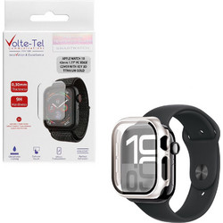 Volte-Tel Πλαστική Θήκη Tempered Glass για Apple Watch 10 42mm Μπεζ