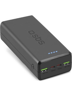 SBS Power Bank 30000mAh 20W με 2 Θύρες USB-A & 2 Θύρες USB-C Black