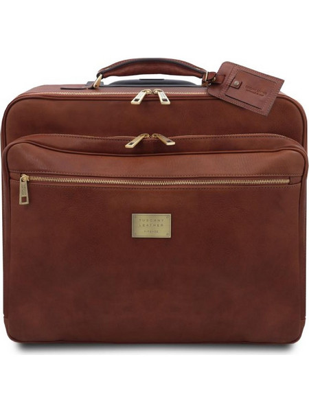 Tuscany Leather Varsavia TL141888 Βαλίτσα Καμπίνας 45.5x40.5x26cm με 2 Ρόδες Καφέ