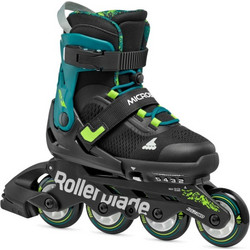 Rollerblade Microblade XT Inline Αυξομειούμενα Rollers Παιδικά Μαύρα Πετρόλ
