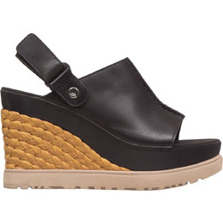 UGG Καλοκαιρινές Γυναικείες Πλατφόρμες Ψηλές Δερμάτινες Μαύρες 1152668-BLK