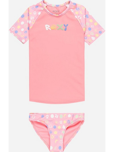 Roxy Αντηλιακό UV Παιδικό Μαγιό Σετ με Μπλούζα για Κορίτσι Κοραλί ERLWR03328-XMGW