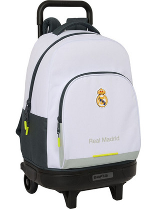 Safta Real Madrid C.F. Σχολική Τσάντα Τρόλεϊ Δημοτικού Λευκή S8440627