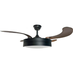 IQ CF-1406 Ανεμιστήρας Οροφής 106cm 25W με Φως & Τηλεχειριστήριο Μαύρος Καφέ