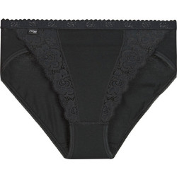 Sloggi Βαμβακερά Γυναικεία Slip με Δαντέλα Μαύρα 2Pack 10071654-0004