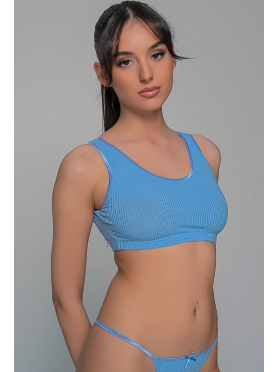 Milena By Paris Μπουστάκι χωρίς Μπανέλα Γαλάζιο 10204