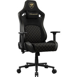 Cougar Defensor Gold F Καρέκλα Gaming Υφασμάτινη με Ρυθμιζόμενα Μπράτσα Μαύρη