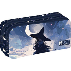 Must Witch Κασετίνα Βαρελάκι με 2 Θήκες Μπλε 586847
