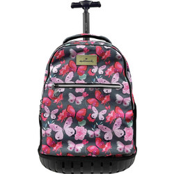 Hallmark Butterfly Σχολική Τσάντα Τρόλεϊ Δημοτικού Μαύρη Ροζ 333-38074