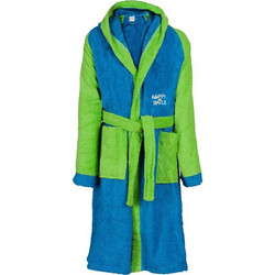 Dimcol Happy Smile Παιδικό Μπουρνούζι Κολυμβητηρίου με Κουκούλα 450gr/m² Μπλε Lime
