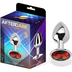 LateToBed Afterdark Red Rubby Πρωκτική Σφήνα Diamond Plug 7cm Ασημί Κόκκινη AD-294