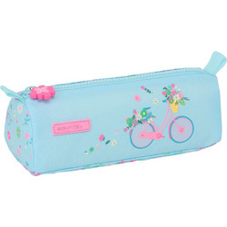 Safta Flowers & Bicycle Κασετίνα Βαρελάκι Γαλάζια 842449742