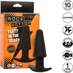 CalExotics Rock Bottom Tapered Πρωκτική Σφήνα Ασύρματη με Δόνηση 11.5cm Μαύρη D-241434