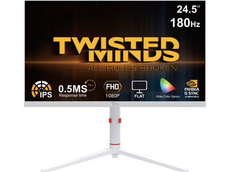 Twisted Minds Arctic Pro IPS HDR Gaming Monitor 24.5" 1920x1080 FHD 180Hz 0.5ms