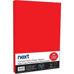Next Χαρτόνι Α4 160gr/m² 100 Φύλλα Κόκκινο